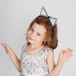 Ободок для волос карнавальный «Кошечка», цвет серый