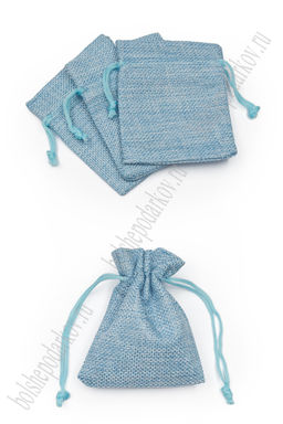 Мешочек джутовый 8*10 см (20 шт) SF-7578, голубой