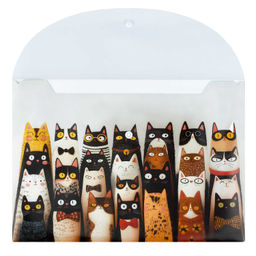 Папка для школьных тетрадей пластиковая Феникс+, арт. 72225/ 12 ВЕСЕЛЫЕ КОТЫ (полипропилен, формат А4, 33.5х23 см, 1 отделение (-я), кнопка, УФ-печать)