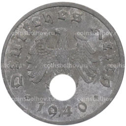 Монета 1 рейхспфенниг 1940 года A Германия