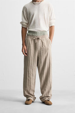 RELAXED FIT JACQUARD TROUSERS - Zara фото 22