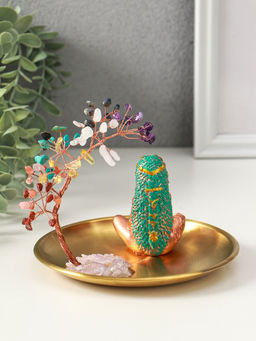 Сувенир бонсай "Дерево 7 чакр и мать-земля" 14х14х12 см