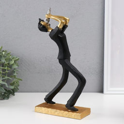 Фигурка полистоун «Солист», чёрный с золотом, 14×8×27 см