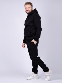 Костюм Паркер черный, футер начес - Малина фото 2