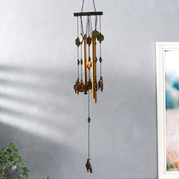 Музыка ветра «Птица на ветке с цветком», металл, 4 трубочки, 55×9.5×9.5 см