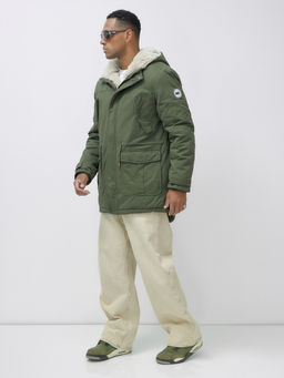 Парка мужская зимняя удлиненная с мехом цвета хаки 2606Kh - Mtforce фото 4