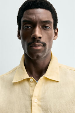 CAMISA POLO LINO - ALGOD?N / Amarillo - Zara фото 5