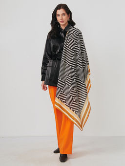 Большой, мягкий, тонкий и очень нежный двусторонний палантин с рисунком - Tantino фото 2