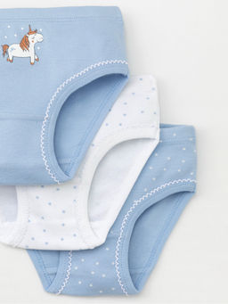 К 1978-3уп/небесно-голубой,белый,звездочки Ал, набор трусы/ уп