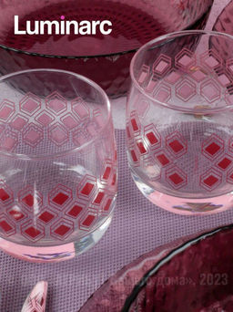 Набор столовый ИДИЛЛИЯ ЛИЛАК 16 предметов со стаканами РОМБ ЛИЛАК 310мл /Люминарк/ - Luminarc фото 6