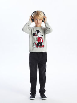 Bisiklet Yaka Mickey Mouse Desenli Uzun Kollu Erkek ?ocuk Triko Kazak - Waikiki фото 2