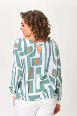 Блуза Swallow 803.2 черный+серебряный узор фото 696