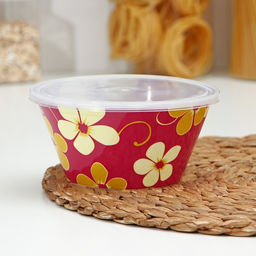 Салатник с крышкой, d=15 см, цвет МИКС