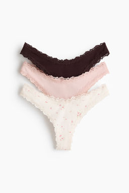 Pack de 3 bragas Brazilian con ribetes de encaje - H&m фото 2