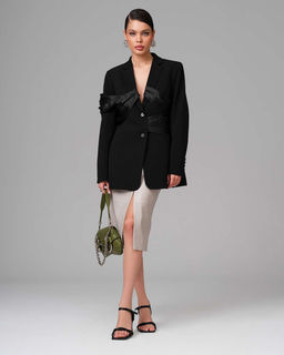 Пиджак приталенный с драпировкой JP001 - Sahar art lab фото 11