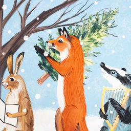 Полотенце новогоднее Этель Forest dwellers 40х73см, 100% хл, саржа 190 гр/м2  фото 5