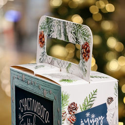 Цена за 5 шт. Подарочная коробка Счастливого Нового года, 20 х 20 х 9 см - Simaland фото 3