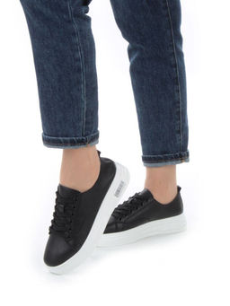 05-PDXL148-3 BLACK Кроссовки женские (натуральная кожа)