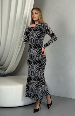 Платье #КТ8073, серый