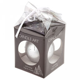 Елочная игрушка шар стеклянная д9,5см, серебро, ручная художественная роспись, подарочная упаковка (Россия) - Домашняя мода фото 6