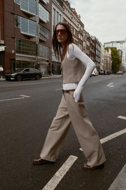 CHECK TROUSERS WITH BELT - Zara фото 4