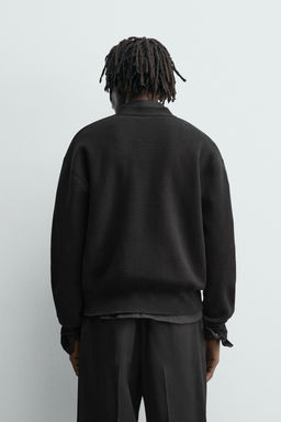 TEXTURED COTTON CARDIGAN