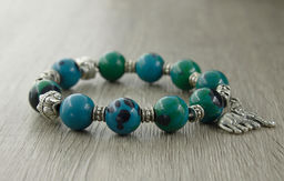 Браслет хризоколла (имитация) со слоном - Agat77 фото 2