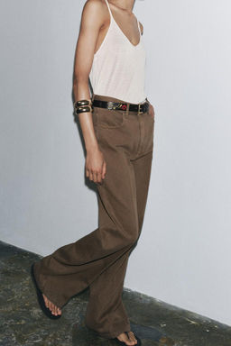 ZW COLLECTION HIGH-WAIST WIDE-LEG JEANS - Zara фото 4