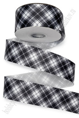 Лента репсовая 4 см*25 ярд с рисунком "Клетка" SF-7224, №180