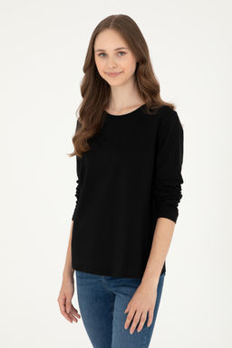 Женский черный свитшот Неожиданная скидка в корзине