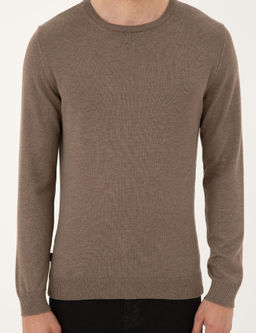 Vizon Melanj Slim Fit Bisiklet Yaka Basic Triko Kazak