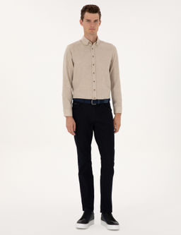 Bej Slim Fit Uzun Kollu G_mlek - Pierre cardin фото 4