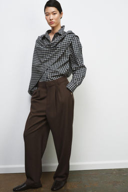 ZW COLLECTION DARTED WOOL TROUSERS