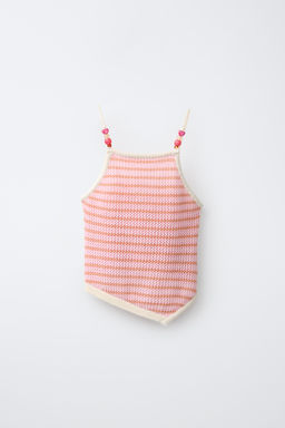 TOP PUNTO ASIM?TRICO RAYAS / Rosa claro