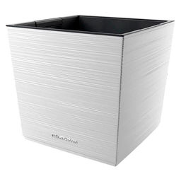 Кашпо La Decoro квадрат мини (19л) цвет Белый/ вставка цвет Черный арт. КШ-2671 /ВМС/