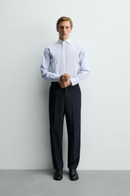 CAMISA SLIM FIT CUELLO CONTRASTE / rayas