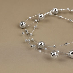 Жемчуг на леске, 3/8 мм, 10±1 м, цвет серебряный