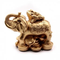 Фигурка Фен Шуй Жаба богатства на слоне на Процветание 13см-16см 950гр ХРУПКОЕ