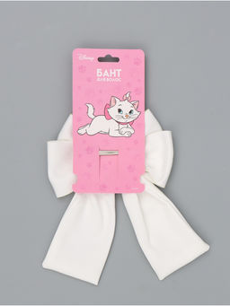 Бант для волос на заколке с лентами, белый, Коты аристократы