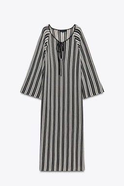 STRIPED KNIT DRESS WITH LINEN - Zara фото 18