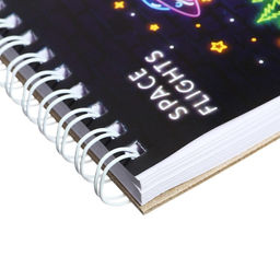 Скетчбук А6, 60 листов на гребне по короткой стороне В космосе, обложка мелованный картон, твёрдая подложка, блок 100 г/м - Calligrata фото 3