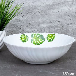 Салатник 650 мл 175 мм тарелка глубокая / TW-70XN (7242) /уп 48/ Монстера