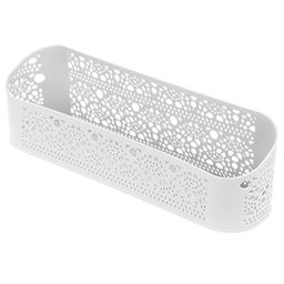 Домашняя мода Корзина пластмассовая для хранения Узоры 7х28,5см h8,5см, белый (Китай)