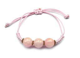 Плетеный браслет с полимером шарик 12мм цв.розовый