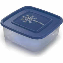 Контейнер 0,7л д/замораживания продуктов квадратный Морозко (синий)