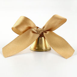 Цена за 10 шт. Колокольчик на булавке с бантом, золотой, d = 2,6 см