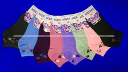 Цена за 12 пар. Следки женские однотонные "Цветочки"