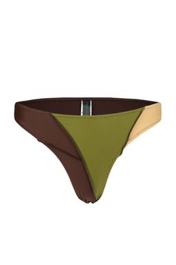 Yesil-Kahve Colour Block Normal Paca Bikini Alt? TBESS23BA00174