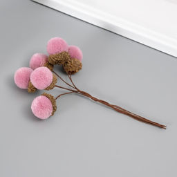 Цветы для декорирования «Жёлудь», лиловый, 1 букет= 6 веточек, d=2 см, 11 см