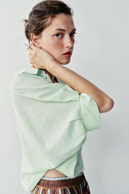 CAMISA GLOBO / Menta - Zara фото 4